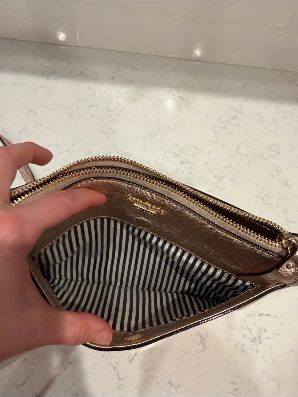 Metallic Rose Gold Crossbody Glam Classic Chic Bag by Kate Spade - Picture 6 of 14